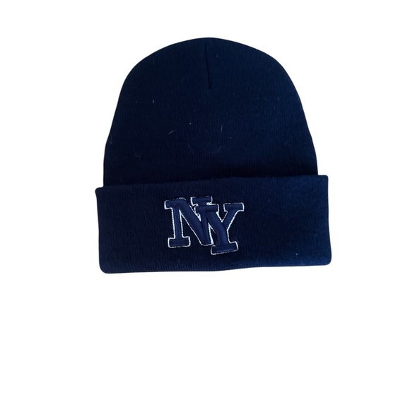Dark Blue Beanie with NY Embroidery - Picture 1 of 3